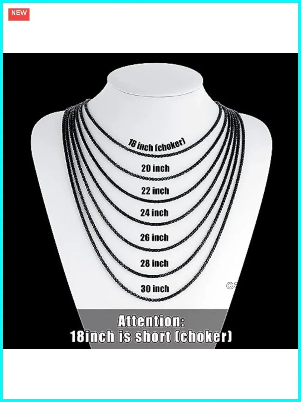 Fiusem Stainless Steel Box Chain Necklace 20in 316L Hypoallergenic Unisex